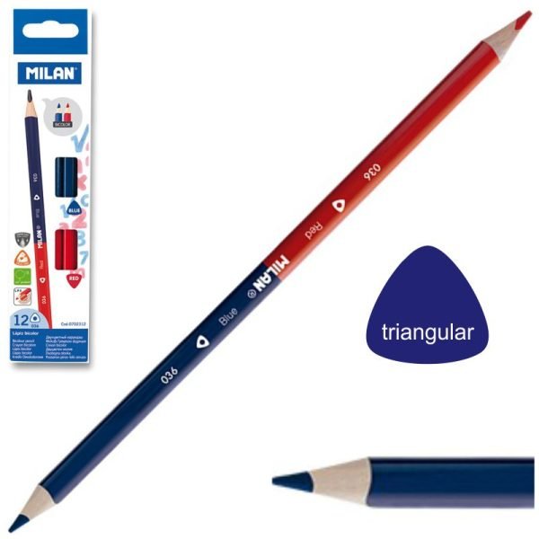LAPIZ MILAN BICOLOR ROJO Y AZUL