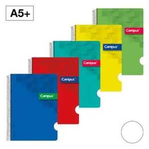 CUADERNO ESPIRAL A5 HOJAS BLANCAS TAPA PLASTICO 90GR 80H