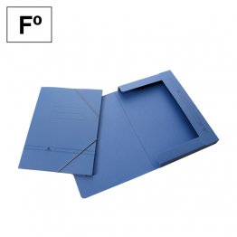 CARPETA CON GOMAS Y SOLAPA DE CARTON AZUL