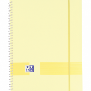 CARPETA FUNDAS ESPIRAL OXFORD 40 UND. PASTEL AMARILLA