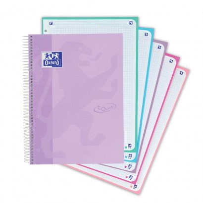 CUADERNO OXFORD TOUCH EUROPEANBOOK A4 CUADROS 5X5 MORADO