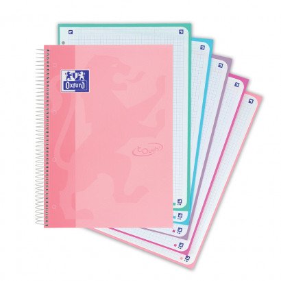 CUADERNO OXFORD TOUCH EUROPEANBOOK A4 CUADROS 5X5 SALMON