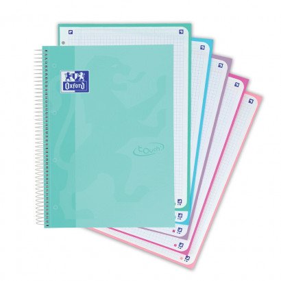 CUADERNO OXFORD TOUCH EUROPEANBOOK A4 CUADROS 5X5 TURQUESA