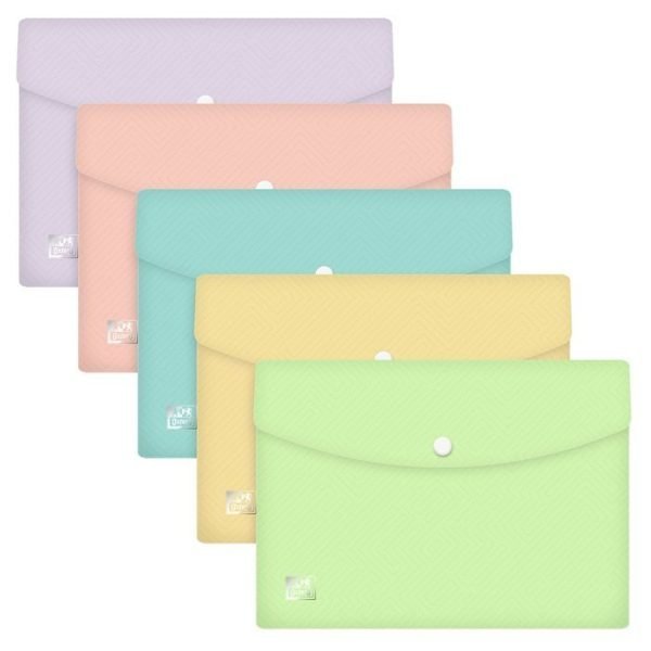 SOBRE A6 CON CIERRE COLORES VARIADOS PASTELES DE OXFORD 1UND