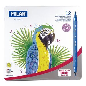 ROTULADORES LETERRING DOBLE PUNTA PINCEL Y FINA 12 COLORES EN CAJA DE ALUMINIO