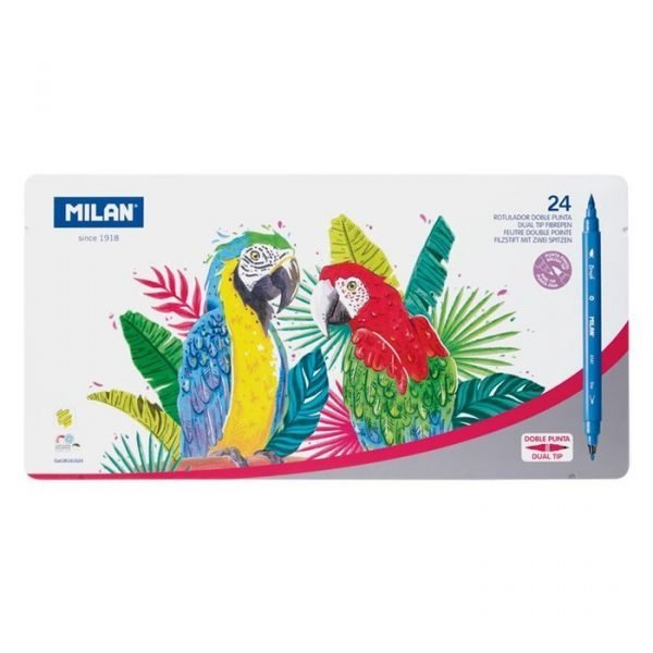 ROTULADORES LETERRING DOBLE PUNTA PINCEL Y FINA 24 COLORES EN CAJA DE ALUMINIO