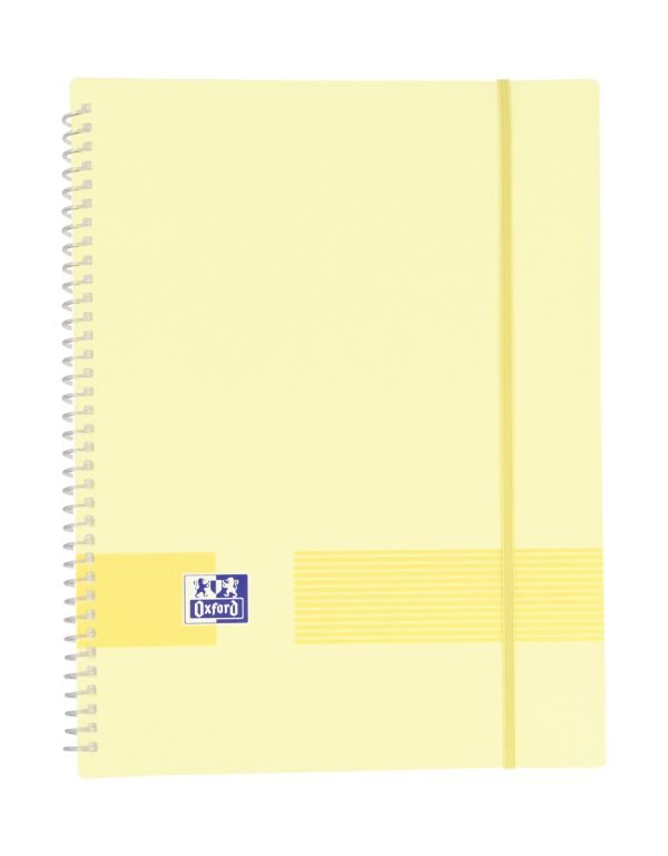 CARPETA FUNDAS ESPIRAL OXFORD 20 UND. PASTEL AMARILLO
