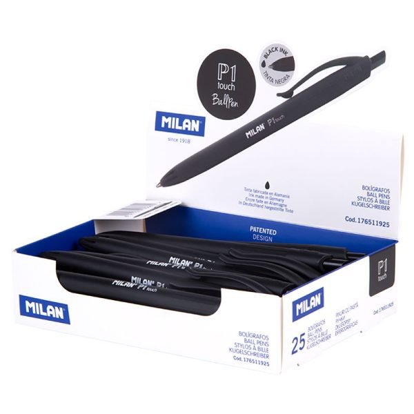 BOLIGRAFO C/ 25 UNID. MILAN TOUCH P1 NEGRO
