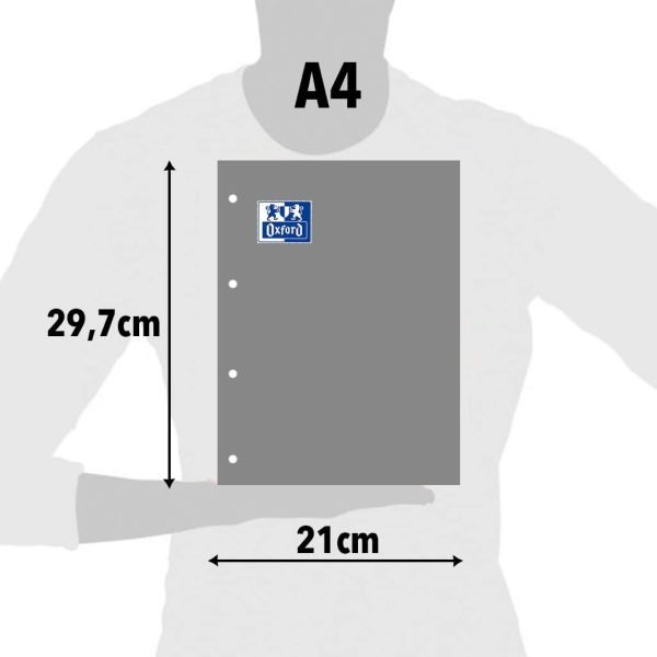 RECAMBIO PORTABLOC A4 OXFORD CUADROS 4x4 100 HOJAS 90GM - Imagen 2
