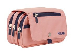 ESTUCHE MILAN 4 CREMALLERAS CON SOLAPA 430 ROSA
