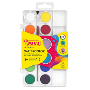 ACUARELAS JOVI 12 COLORES+PINCEL