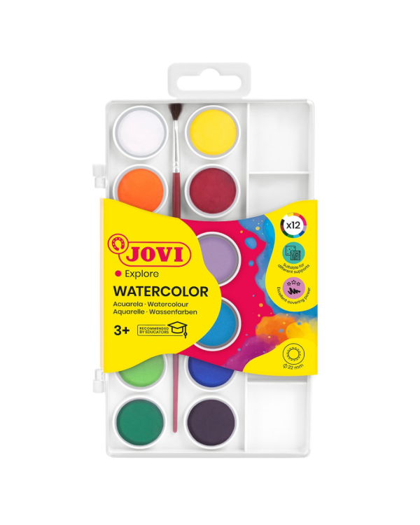 ACUARELAS JOVI 12 COLORES+PINCEL
