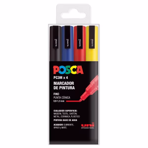 ROTULADOR POSCA EST. 4 UNID PC-3M BASIC