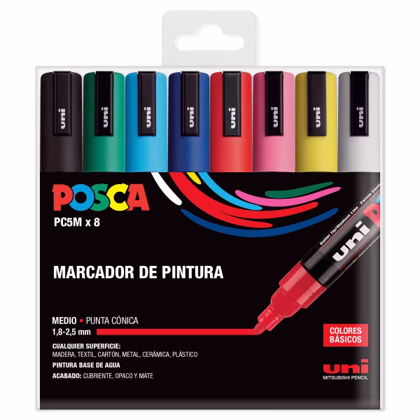 ROTULADOR POSCA EST. 8 UNID PC-5M BASIC