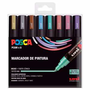 ROTULADOR POSCA EST. 8 UNID PC-5M METALIZADOS