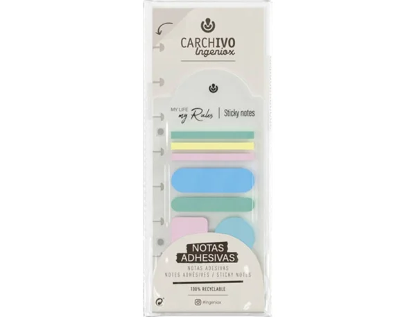 NOTAS ADHESIVAS CUADERNO CARCHIVO INGENIOX PASTEL