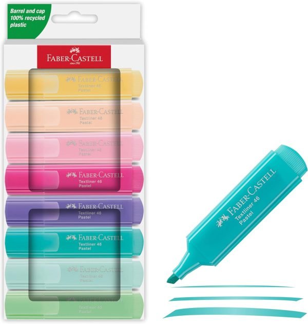 BLISTER 8 FLUORESCENTES PASTEL FABER CASTELL