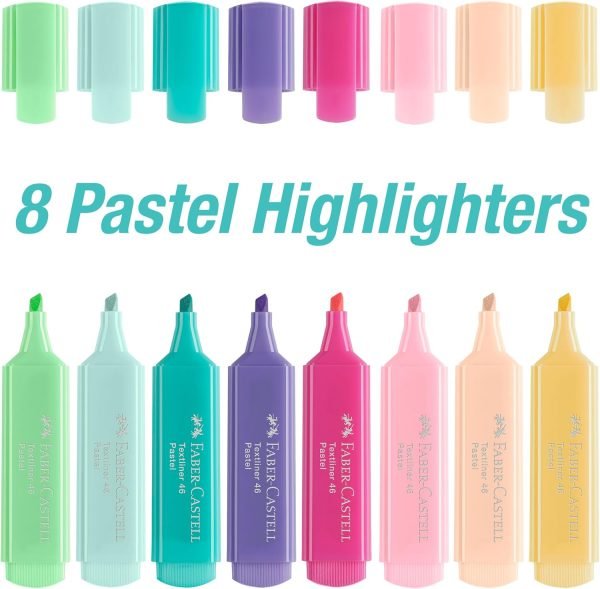 BLISTER 8 FLUORESCENTES PASTEL FABER CASTELL - Imagen 2