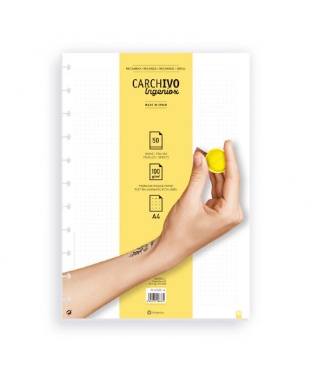 RECAMBIO CUADERNO CARCHIVO INGENIOX A4 PUNTOS