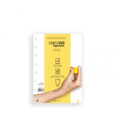 RECAMBIO CUADERNO CARCHIVO INGENIOX A5 PUNTOS