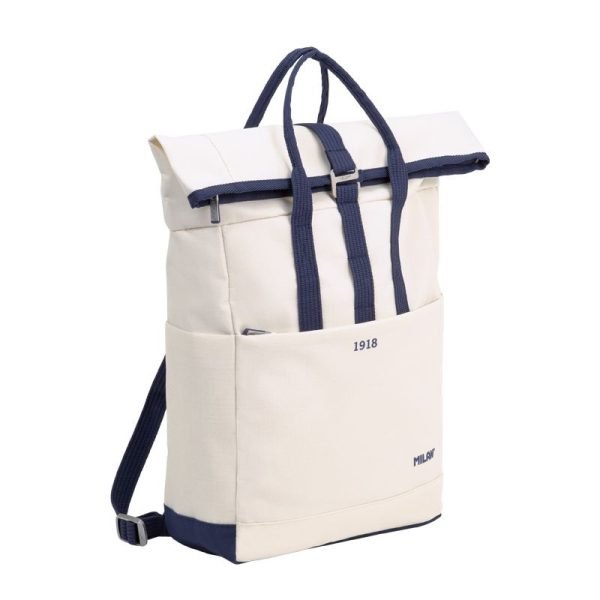 MOCHILA MILAN BLANCA CON CIERRE
