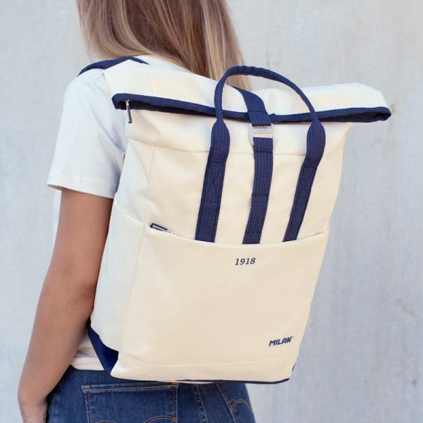 MOCHILA MILAN BLANCA CON CIERRE - Imagen 3
