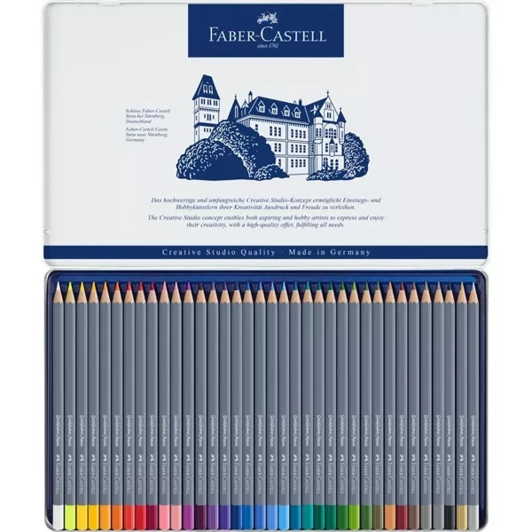 ESTUCHE METAL 36 LAPICES COLORES ACUARELABLES GOLDFABER - Imagen 3