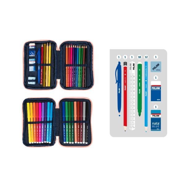 ESTUCHE PLUMIER DOBLE MILAN 430 AZUL - Imagen 3