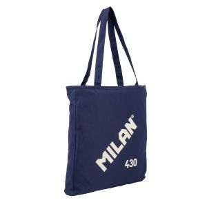BOLSO SHOPPER MILAN 430 CON CREMALLERA AZUL MARINO