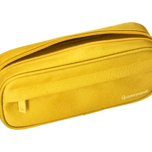 ESTUCHE PORTATODO LIDERPAPEL CLASSIC OVALADO 2 CREMALLERAS CON BOLSILLO DELANTERO 210X90MM AMARILLO