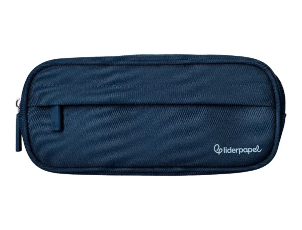 ESTUCHE PORTATODO LIDERPAPEL CLASSIC OVALADO 2 CREMALLERAS CON BOLSILLO DELANTERO 210X90MM AZUL MARINO - Imagen 2