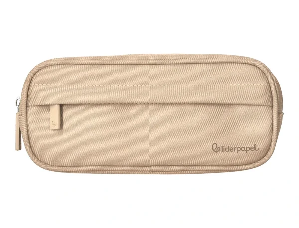 ESTUCHE PORTATODO LIDERPAPEL CLASSIC OVALADO 2 CREMALLERAS CON BOLSILLO DELANTERO 210X90MM CREMA - Imagen 2