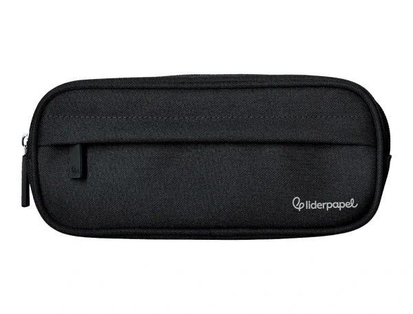 ESTUCHE PORTATODO LIDERPAPEL CLASSIC OVALADO 2 CREMALLERAS CON BOLSILLO DELANTERO 210X90MM NEGRO - Imagen 2