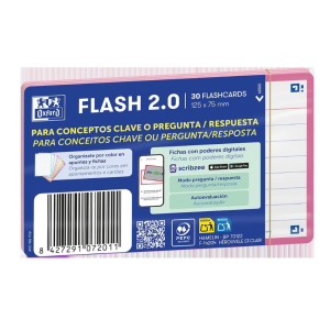 FICHAS DE ESTUDIO OXFORD A7 ROSA PASTEL