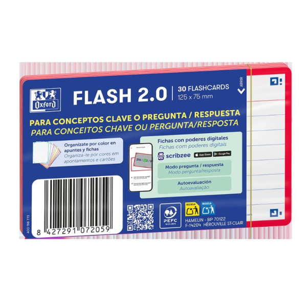FICHAS DE ESTUDIO OXFORD A7 ROJO