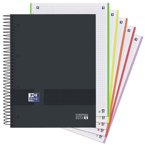 CUADERNO EUROPEANBOOK OXFORD MULTI A4+ 5X5 NEGRO