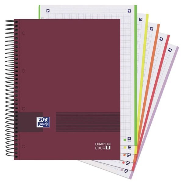 CUADERNO EUROPEANBOOK OXFORD MULTI A4+ 5X5 ROJO