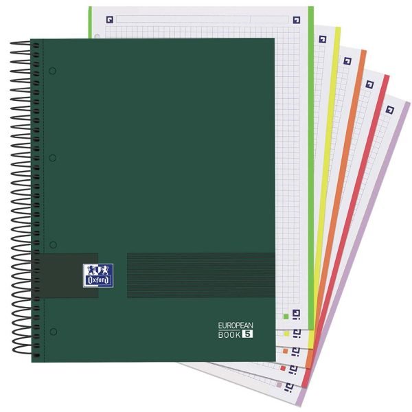 CUADERNO EUROPEANBOOK OXFORD MULTI A4+ 5X5 VERDE