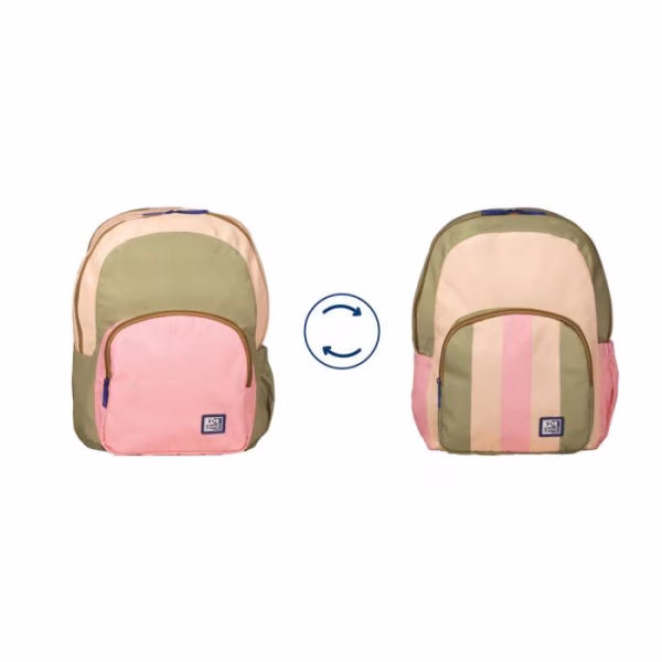 MOCHILA ESCOLAR OXFORD REVERSIBLE SAFARI ROSE