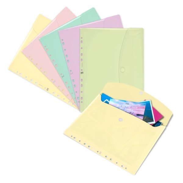 SOBRE MULTITALADRO A4 VELCRO OXFORD PARA PORTABLOC AMARILLO PASTEL - Imagen 2