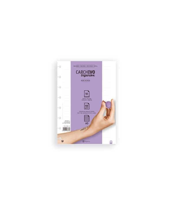 RECAMBIO CUADERNO CARCHIVO INGENIOX A5 RAYADAS