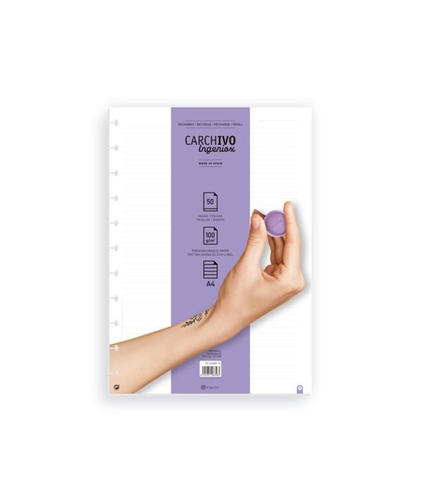 RECAMBIO CUADERNO CARCHIVO INGENIOX A4 RAYADAS