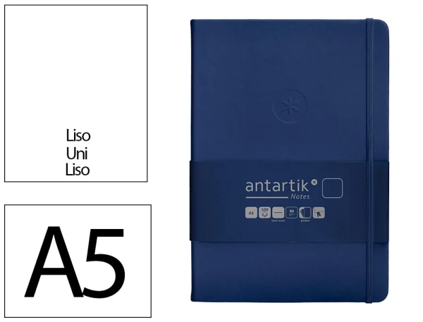 CUADERNO TAPA DURA ANTARTIK A5 LISA AZUL OSCURO - Imagen 3