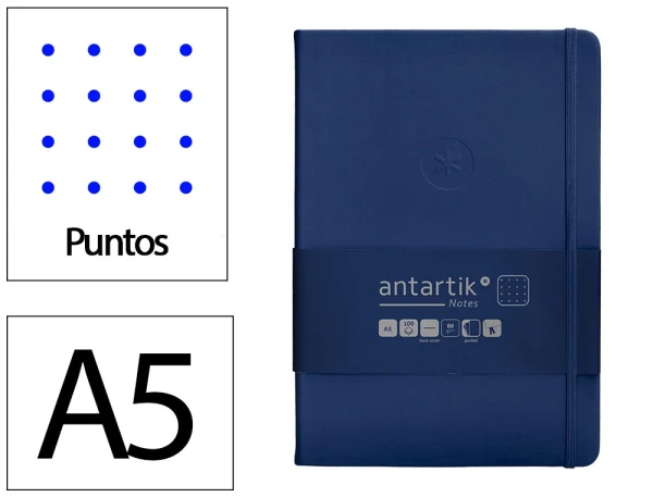 CUADERNO TAPA DURA ANTARTIK A5 PUNTOS AZUL OSCURO - Imagen 3