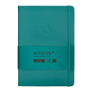 CUADERNO TAPA DURA ANTARTIK A5 PUNTOS VERDE AGUA