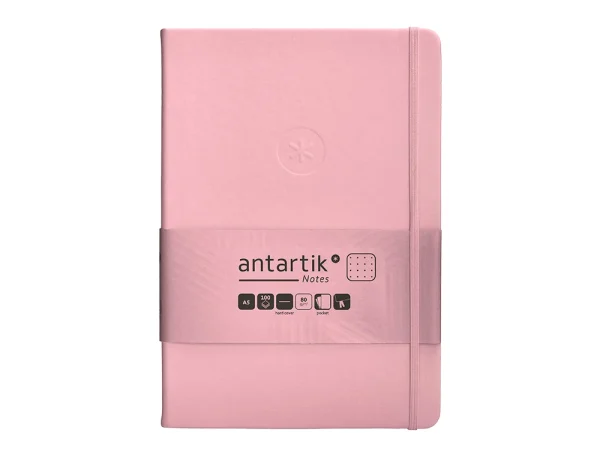 CUADERNO TAPA BLANDA ANTARTIK A5 PUNTOS ROSA PASTEL