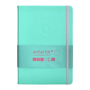 CUADERNO TAPA BLANDA ANTARTIK A5 PUNTOS TURQUESA Y ROSA
