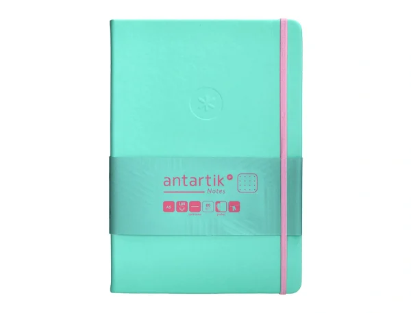 CUADERNO TAPA BLANDA ANTARTIK A5 PUNTOS TURQUESA Y ROSA