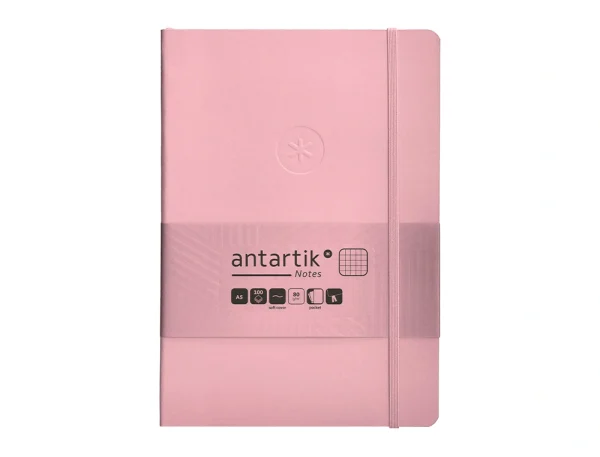 CUADERNO TAPA BLANDA ANTARTIK A5 CUADROS ROSA PASTEL