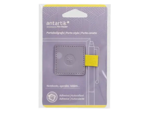 PORTABOLIGRAFOS ADHESIVO ANTARTIK MORADO Y AMARILLO